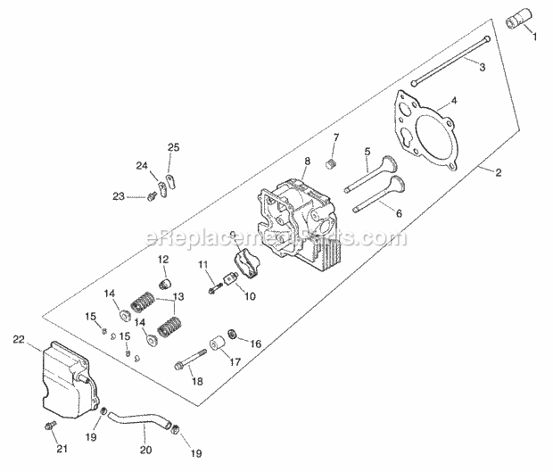 Engine Cylinder Head & Valves Diagram and Parts List for 1517 13A-231G100 Cub Cadet Lawn Tractor